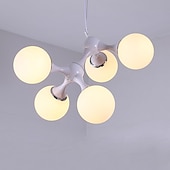 cheap Chandeliers-48 cm Pendant Light Cluster Design Chandelier Black White Silver Metal Electroplated Painted Finishes Modern 110-120V 220-240V