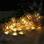 cheap Battery String Lights-Elegant Wedding Reception Party 3M 20LEDs 1.5M 10LEDs Heart Shape LED Fairy String Lights for Holiday Party Wedding Christmas Lighting Delivery Battery Powered Without Battery