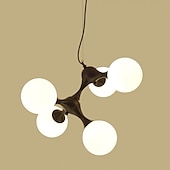 cheap Chandeliers-48 cm Pendant Light Cluster Design Chandelier Black White Silver Metal Electroplated Painted Finishes Modern 110-120V 220-240V