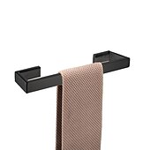 halpa Kylpyhuone tarvikesetti-kylpyhuonetarvike wc-paperipidike / kylpytakin koukku ja kylpyhuoneen yksi pyyhetanko uusi design ruostumaton teräs seinälle matta musta