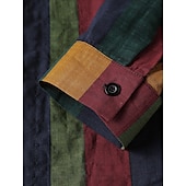 cheap Men&#039;s Button Up Shirts-Men&#039;s Shirt Other Prints Color Block Collar Button Down Collar Daily Holiday Patchwork Long Sleeve Tops Basic Casual Daily Beach Green / Machine wash / Hand wash / Wet and Dry Cleaning / Vacation