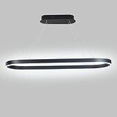 abordables Diseño de línea-80/100cm diseño circular lámpara colgante led estilo nórdico aleación de aluminio acabados pintados moda moderna para comedor cocina salón 110-240v 78w solo regulable con mando a distancia