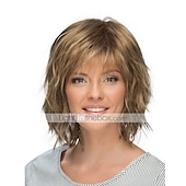 economico parrucca più vecchia-parrucche bionde per le donne pixie cut parrucca sintetica soffice breve grigio argento parrucche con la frangetta parrucche di capelli ombre parrucche naturali opache