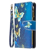 billiga Skal och fodral till Samsung-telefon fodral Till Samsung Galaxy S24 S23 S22 S21 S20 Plus Ultra A54 A34 A14 A73 A53 A33 A42 Notera 20 10 Plånboksfodral Lucka med handledsrem Stöd Träd Fjäril Blomma PU läder