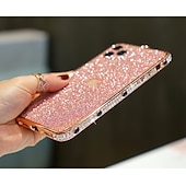 Недорогие Чехлы для iPhone-телефон Кейс для Назначение iPhone 14 Plus iPhone 13 12 11 Pro Max SE X XR XS Max 8 7 Кейс на заднюю панель Противоударная рамка для женщин и девочек Блеск Блеск Блестящий Защита от удара ТПУ Стразы