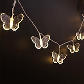 billiga Batteristrängljus-3m 20leds fjärilsgirland fairy lights, batteridrivna 1,5m 10leds ljusslingor perfekta för jul, utomhusträdgård, bröllop, födelsedagar &amp;amp; flickrumsinredning