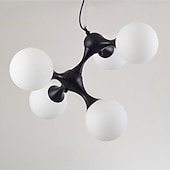cheap Chandeliers-48 cm Pendant Light Cluster Design Chandelier Black White Silver Metal Electroplated Painted Finishes Modern 110-120V 220-240V