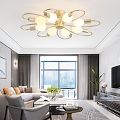 preiswerte Unterputzmontage &amp; Halbbündige Montage-8 Köpfe LED Deckenleuchte nordischen Stil Gold Cluster Design Unterputz Lichter Metall Sputnik linear Mini lackiert Oberflächen moderne 110-120V 220-240V