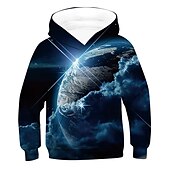 cheap Boy&#039;s 3D Vision &amp; Geometry-Children&#039;s Day Boys 3D Galaxy 3D Print Earth Hoodie &amp; Sweatshirt Long Sleeve 3D Print Active Basic Kids 2-12 Years