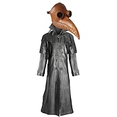 abordables Tapas-Navidad Moda Distinguido Abrigo Baile de Máscaras Gabardina Doctor de plaga Color sólido Disfraz Hombre Víspera de Todos los Santos Carnaval Mascarada Fiesta Víspera de Todos los Santos Adulto