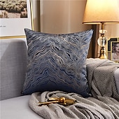 baratos Textured lance travesseiros-Almofadas decorativas textura cor combinando linha dourada jacquard bordado capa de almofada sala de estar quarto sofá capa de almofada almofada ao ar livre para sofá cama cadeira