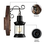 abordables Apliques de pared-lámpara de pared retro vintage rústico pared de vidrio nórdico scone 40w para dormitorio junto a la cama accesorios de iluminación de pared industrial pasillo del dormitorio lámparas de escalera