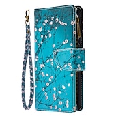 billiga Skal och fodral till Samsung-telefon fodral Till Samsung Galaxy S24 S23 S22 S21 S20 Plus Ultra A54 A34 A14 A73 A53 A33 A42 Notera 20 10 Plånboksfodral Lucka med handledsrem Stöd Träd Fjäril Blomma PU läder