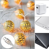 halpa Ramadanin koristevalot-tyylikäs hääjuhlavastaanotto ramadan eid marokkolainen metallinauha valot usb tai aa paristokäyttöinen - 10-50 lediä vedenpitävä ulkopuutarha kodin sisustus