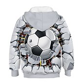 cheap Boy&#039;s 3D Sports &amp; Game-Boys 3D Football Hoodie Long Sleeve 3D Print Active Sports Streetwear Polyester Kids 3-12 Years Daily