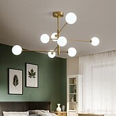economico Modello a globo-Lampadario a led 105 cm oro lampada a sospensione stile nordico led sputnik design globo paralume in vetro metallo stile moderno elettrolitico 110-120v 220-240v