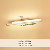 tanie Lampy kosmetyczne-1-light 40/60/80cm lampka w łazience led lustro lampa przednia styl nordycki z litego drewna szafka łazienkowa lampa łazienka komoda prosty makijaż dziennik ściany światło 6 w/9 w/12 w