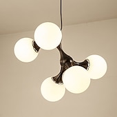 cheap Chandeliers-48 cm Pendant Light Cluster Design Chandelier Black White Silver Metal Electroplated Painted Finishes Modern 110-120V 220-240V