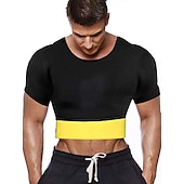 economico T-shirt e canotte attive da uomo-Da uomo Modellatore del corpo Camicia da ginnastica in vita Dimagrante Perdita di peso Effetto sudorazione Per Allenamento in Palestra Esercizio &amp; Fitness Corsa
