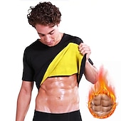 economico T-shirt e canotte attive da uomo-Da uomo Modellatore del corpo Camicia da ginnastica in vita Dimagrante Perdita di peso Effetto sudorazione Per Allenamento in Palestra Esercizio &amp; Fitness Corsa
