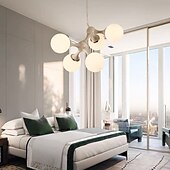 cheap Chandeliers-48 cm Pendant Light Cluster Design Chandelier Black White Silver Metal Electroplated Painted Finishes Modern 110-120V 220-240V