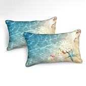economico Set copripiumino-copripiumino oceano set di biancheria da letto copripiumino con 1 copripiumino o copriletto ， 1 lenzuolo ， 2 federe per matrimoniale / matrimoniale / king (1 federa per doppia / singola)
