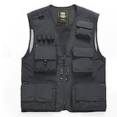 preiswerte Westen-Herren Anglerweste Weste für Wanderer Ärmellos Weste / Fahrradweste Shirt Außen Windundurchlässig Atmungsaktiv Rasche Trocknung Leicht Sommer Polyester Saphir Marineblau gelb fluoreszierend Angeln