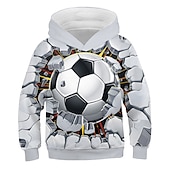 cheap Boy&#039;s 3D Sports &amp; Game-Boys 3D Football Hoodie Long Sleeve 3D Print Active Sports Streetwear Polyester Kids 3-12 Years Daily