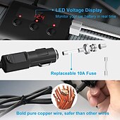 cheap Car Charger-Cigarette Lighter Adapter Car Charger Adapter 12V-24V 3 Socket Splitter Plug LED 4 USB Charger Adapter 2.4A 100W For Phone MP3 DVR