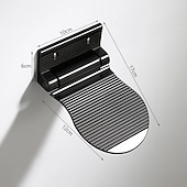 billiga Set med badrumstillbehör-badrumsfotstöd kraftig rakhylla i aluminiumlegering uppfällbar duschfotstöd för rakning av ben (svart/silverfärgad)
