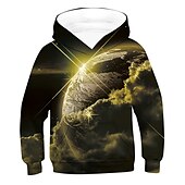 cheap Boy&#039;s 3D Vision &amp; Geometry-Children&#039;s Day Boys 3D Galaxy 3D Print Earth Hoodie &amp; Sweatshirt Long Sleeve 3D Print Active Basic Kids 2-12 Years