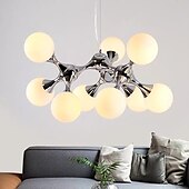 economico Lampadari-75 cm sputnik design lampadario lampada a sospensione stile nordico design a grappolo argento metallo nero finiture verniciate elettrolitiche 110-120 v 220-240 v