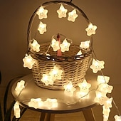 cheap Battery String Lights-Star Fairy Tale String Lights 1.5M 10LEDs 3M 20LEDs Battery Powered  Birthday Party Children's Room Decoration Lights Delivery Without Battery