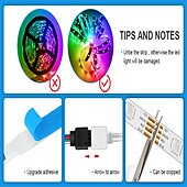 economico Controllo WiFi e musica-luci di striscia led controllo app bluetooth 20m 66ft 600leds / 15m 49ft450leds rgb cambia colore smd5050 sincronizzazione musicale flessibile per la casa cucina decorazione tv