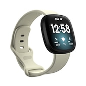 billiga Fitbit klockband-Klockarmband för Fitbit Versa 3 Sense Silikon Ersättning Rem Andningsfunktion Sportband Armband