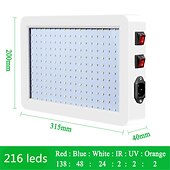 cheap Plant Growing Lights-1pc Artoo Double Switch LED Grow Light for Indoor Plants 216 leds 312 leds Full Spectrum for Indoor Greenhouse Grow Tent Phyto Lamp for Plants