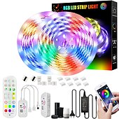 お買い得  WiFi&amp;音楽コントロール-スマートwifiledストリップライトはalexa32.8ft-10mテープライトsmd5050音楽同期色変更で動作しますiOSandroidおよび12v電源用の寝室キッチンテレビパーティー