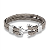 cheap Men&#039;s Jewelry-bracelet for men, sturdy cowhide leather bracelet, multilayer vintage anchor bracelet wrap cuff - blue with silver anchor