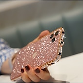 Недорогие Чехлы для iPhone-телефон Кейс для Назначение iPhone 14 Plus iPhone 13 12 11 Pro Max SE X XR XS Max 8 7 Кейс на заднюю панель Противоударная рамка для женщин и девочек Блеск Блеск Блестящий Защита от удара ТПУ Стразы