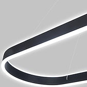 abordables Diseño de línea-80/100cm diseño circular lámpara colgante led estilo nórdico aleación de aluminio acabados pintados moda moderna para comedor cocina salón 110-240v 78w solo regulable con mando a distancia