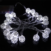 abordables Guirlandes solaires-Boule marocaine lumières extérieures guirlandes solaires 5/7/10m 20/30/50leds globe guirlandes lumineuses lanterne multicolore blanc chaud blanc rvb pour extérieur jardin cour patio arbre de noël fête
