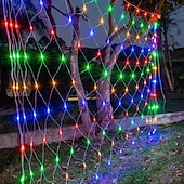 Χαμηλού Κόστους Plug In Ηλεκτρικό-led net net string 6m x 4m 672 leds net lights lights curtain lights for Christmas holiday party decor outdoor string string lights with 8 modes non-waterproofable linkable 220-240v