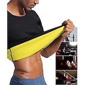economico T-shirt e canotte attive da uomo-Da uomo Modellatore del corpo Camicia da ginnastica in vita Dimagrante Perdita di peso Effetto sudorazione Per Allenamento in Palestra Esercizio &amp; Fitness Corsa