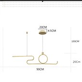 cheap Island Lights-90 cm LED Pendant Light Nordic Island Style Extremely Simple Modern Gold Black Atmosphere Personality Dining Table Long Bar Taipei European Office Restaurant