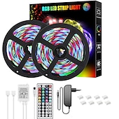 abordables luces de tira impermeables-Tira de luces led de 32,8 pies, 10m, rgb, smd, 5050, 30led/m, 2835, 60/m, resistente al agua que cambia de color, para decoración de retroiluminación de fiestas en el hogar