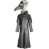 abordables Tapas-Navidad Moda Distinguido Abrigo Baile de Máscaras Gabardina Doctor de plaga Color sólido Disfraz Hombre Víspera de Todos los Santos Carnaval Mascarada Fiesta Víspera de Todos los Santos Adulto