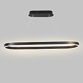 abordables Diseño de línea-80/100cm diseño circular lámpara colgante led estilo nórdico aleación de aluminio acabados pintados moda moderna para comedor cocina salón 110-240v 78w solo regulable con mando a distancia