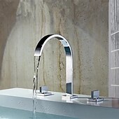 economico Rubinetti per vasca da bagno-Rubinetto Per Vasca Con Due Maniglie E Tre Fori
