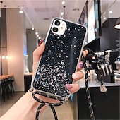 economico Cover per iPhone-telefono Custodia Per iPhone 15 Pro Max Plus iPhone 14 13 12 11 Pro Max Mini X XR XS Max 8 7 Plus Per retro Crystal Clear per le donne ragazza con cordino Glitter scintillanti Resistente agli urti TPU