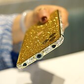 Недорогие Чехлы для iPhone-телефон Кейс для Назначение iPhone 14 Plus iPhone 13 12 11 Pro Max SE X XR XS Max 8 7 Кейс на заднюю панель Противоударная рамка для женщин и девочек Блеск Блеск Блестящий Защита от удара ТПУ Стразы